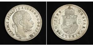 1 Forint Imperio austrohúngaro (1867-1918) Plata Franz Joseph I (1830 - 1916)