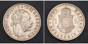 1 Forint Imperio austrohúngaro (1867-1918) Plata Franz Joseph I (1830 - 1916)