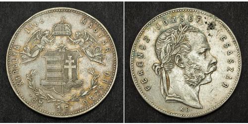 1 Forint Imperio austrohúngaro (1867-1918) Plata Franz Joseph I (1830 - 1916)