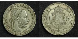 1 Форинт Австро-Венгрия (1867-1918) Серебро Франц Иосиф I (1830 - 1916)