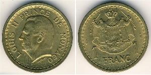 1 Franc Principato di Monaco Alluminio/Bronzo Luigi II di Monaco (1870-1949)