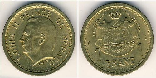 1 Franc Principato di Monaco Alluminio/Bronzo Luigi II di Monaco (1870-1949)