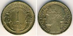 1 Franc Terza Repubblica francese (1870-1940)  Alluminio/Bronzo 