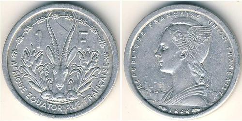 1 Franc French West Africa (1895-1958) Aluminio 