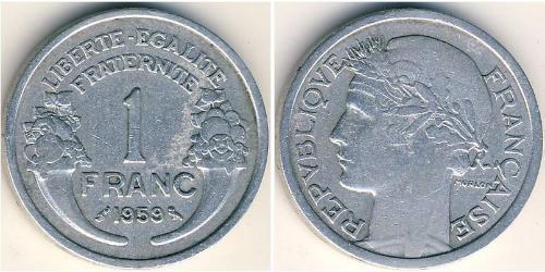 1 Franc Quinta República Francesa (1958 - ) Aluminio 