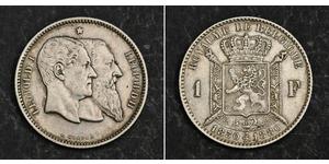 1 Franc Belgique Argent Leopold II (1835 - 1909)