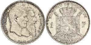 1 Franc Belgique Argent Leopold II (1835 - 1909)