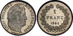 1 Franc Monarchie de Juillet (1830-1848) Argent Louis-Philippe I (1773 -1850)