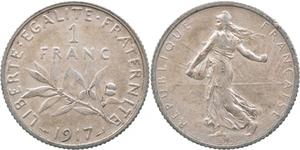 1 Franc France Argent/Cuivre/Nickel 