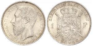 1 Franc Belgio Argento Leopold II (1835 - 1909)
