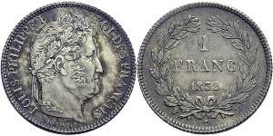 1 Franc Monarchia di Luglio (1830-1848) Argento Luigi Filippo di Francia (1773 -1850)