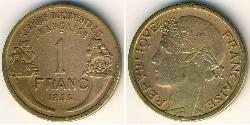 1 Franc French West Africa (1895-1958) Bronce 