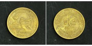 1 Franc Mónaco (1297 - ) Bronce Luis II de Mónaco (1870-1949)