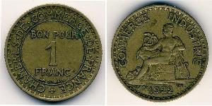 1 Franc Tercera República Francesa (1870-1940)  Bronce 