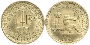 1 Franc Monaco (1297 - ) Bronze Louis II. von Monaco (1870-1949)