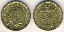 1 Franc Monaco Bronze/Aluminium Louis II de Monaco (1870-1949)