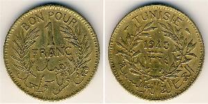 1 Franc Tunisia (1956 - ) Bronze/Aluminium 