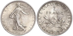 1 Franc France Copper/Silver/Nickel 