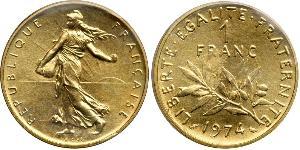 1 Franc French Fifth Republic (1958 - ) Gold 