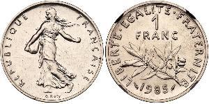 1 Franc French Fifth Republic (1958 - ) Gold 