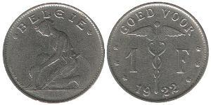 1 Franc Belgium Nickel 