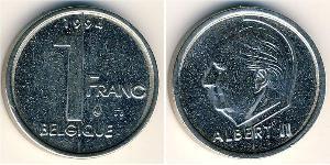 1 Franc Belgien Nickel/Stahl Albert II