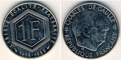 1 Franc Quinta República Francesa (1958 - ) Níquel 