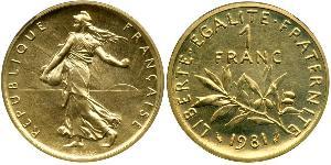 1 Franc Cinquième République (1958 - ) Or 