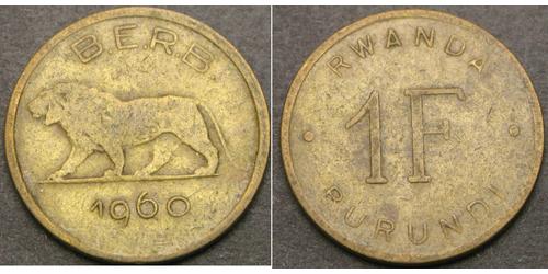 1 Franc Ruanda Ottone 