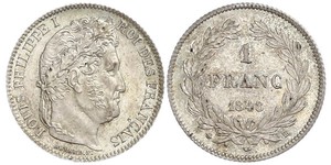 1 Franc Monarquía de Julio (1830-1848) Plata Luis Felipe I de Francia  (1773 -1850)