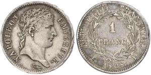 1 Franc Primer Imperio francés (1804-1814) Plata 