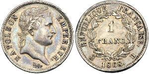 1 Franc Primer Imperio francés (1804-1814) Plata 