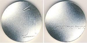 1 Franc Quinta República Francesa (1958 - ) Plata 