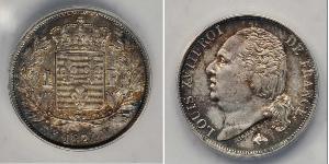 1 Franc Reino de Francia (1815-1830) / Francia Plata Luis XVIII de Francia (1755-1824)