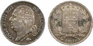 1 Franc Reino de Francia (1815-1830) / Francia Plata Luis XVIII de Francia (1755-1824)