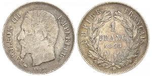 1 Franc Segundo Imperio francés (1852-1870) Plata Napoleon III (1808-1873)
