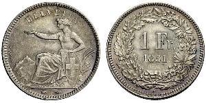 1 Franc Suiza Plata 