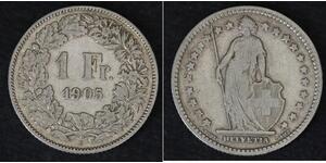 1 Franc Suiza Plata 