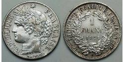 1 Franc Tercera República Francesa (1870-1940)  Plata 