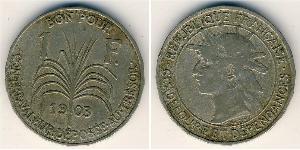 1 Franc Guadalupa (1648 - ) Rame/Nichel 