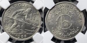 1 Franc Lussemburgo Rame/Nichel 