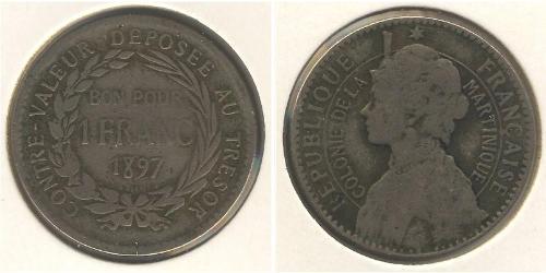1 Franc Martinica (1635 - ) Rame/Nichel 