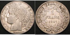 1 Franc Dritte Französische Republik (1870-1940)  Silber 