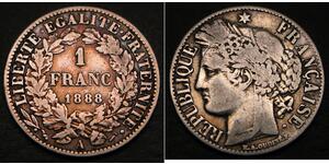 1 Franc French Third Republic (1870-1940)  Silver 