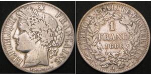 1 Franc French Third Republic (1870-1940)  Silver 
