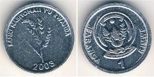 1 Franc Ruanda Stahl 