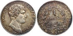 1 Franc 法兰西第一帝国 (1804 - 1814) 銀 拿破仑一世(1769 - 1821)