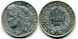 1 Franc 法兰西第三共和国 (1870 - 1940) 銀 