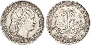 1 Gourde Гаити (1804 - ) Серебро 