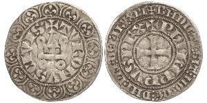 1 Groat Francia Plata Felipe IV de Francia (1268 -1314)